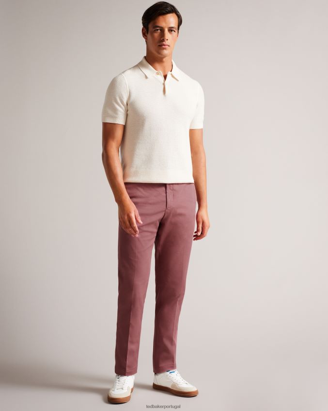 roupas Ted Baker calça reta com cinto e cintura marrom homens 8X6HDF1266