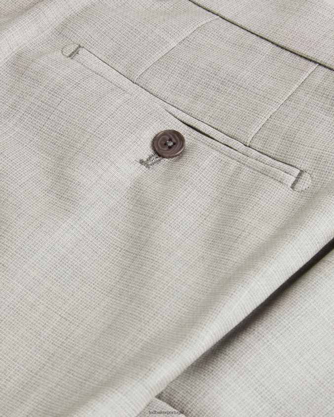 roupas Ted Baker calças de terno cross hatch de lã artimtr pedra homens 8X6HDF1566