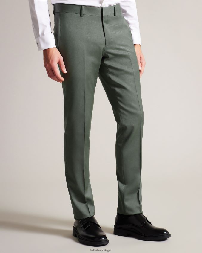 roupas Ted Baker calças de terno de lã pura lappet verde homens 8X6HDF1417