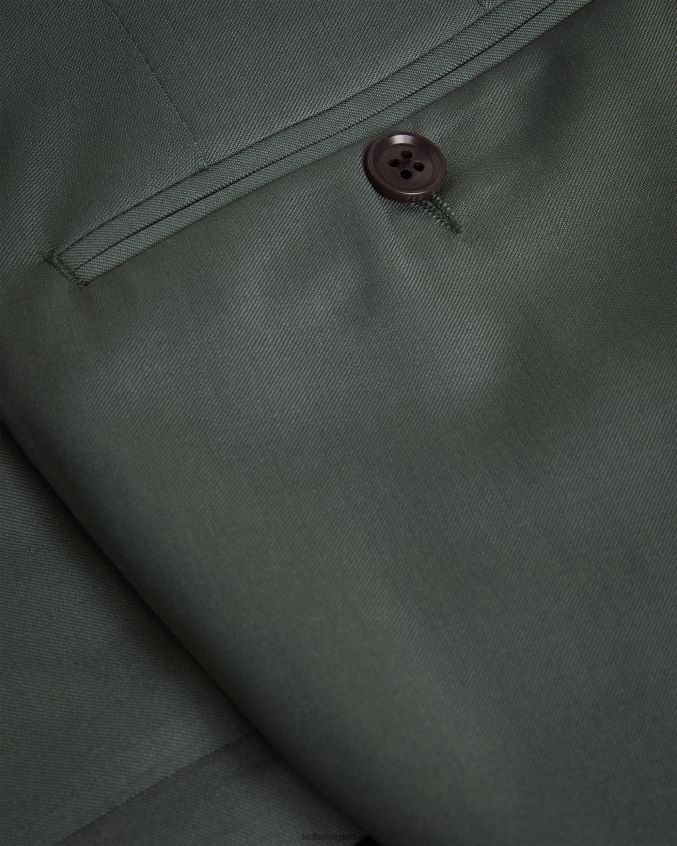 roupas Ted Baker calças de terno de lã pura lappet verde homens 8X6HDF1417