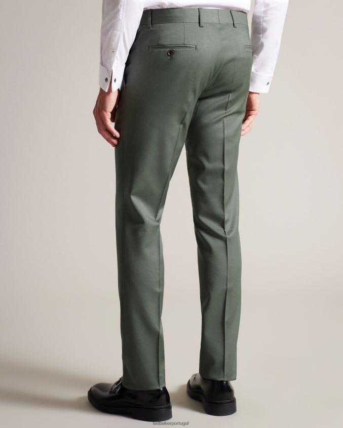 roupas Ted Baker calças de terno de lã pura lappet verde homens 8X6HDF1417