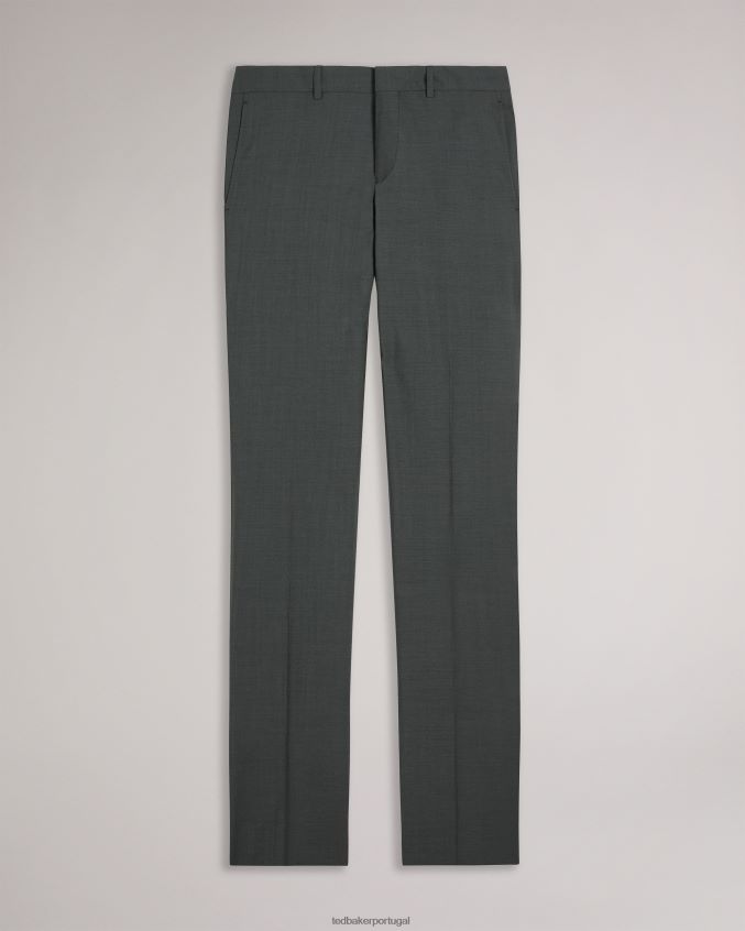 roupas Ted Baker calças de terno de pele de tubarão de lã pura rica cáqui homens 8X6HDF1388
