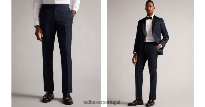 roupas Ted Baker calças de terno de smoking jvtuxt slim fit marinha homens 8X6HDF1573