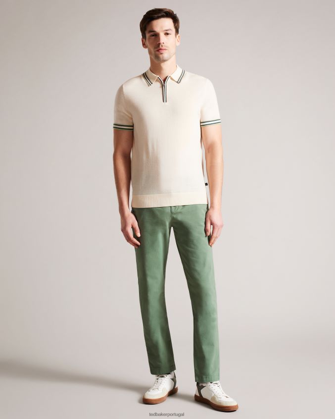 roupas Ted Baker calça chino genay slim Oliva homens 8X6HDF1575