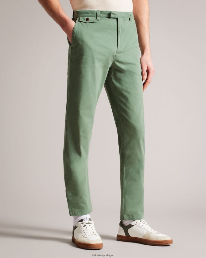 roupas Ted Baker calça chino genay slim Oliva homens 8X6HDF1575