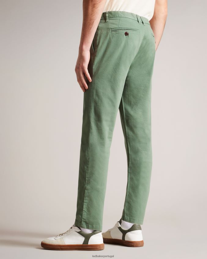roupas Ted Baker calça chino genay slim Oliva homens 8X6HDF1575