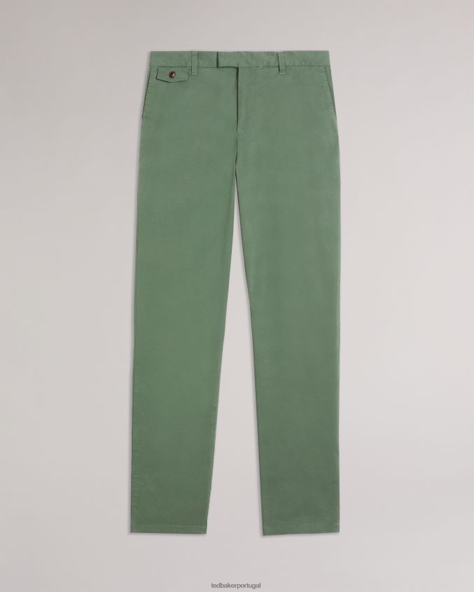 roupas Ted Baker calça chino genay slim Oliva homens 8X6HDF1575