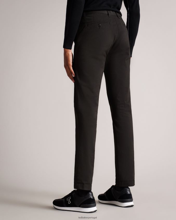 roupas Ted Baker calça chino genay slim preto homens 8X6HDF1334