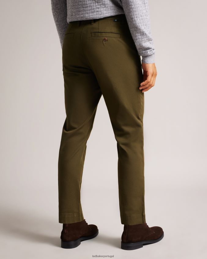 roupas Ted Baker calça chino genbee casual relaxada cáqui homens 8X6HDF1556