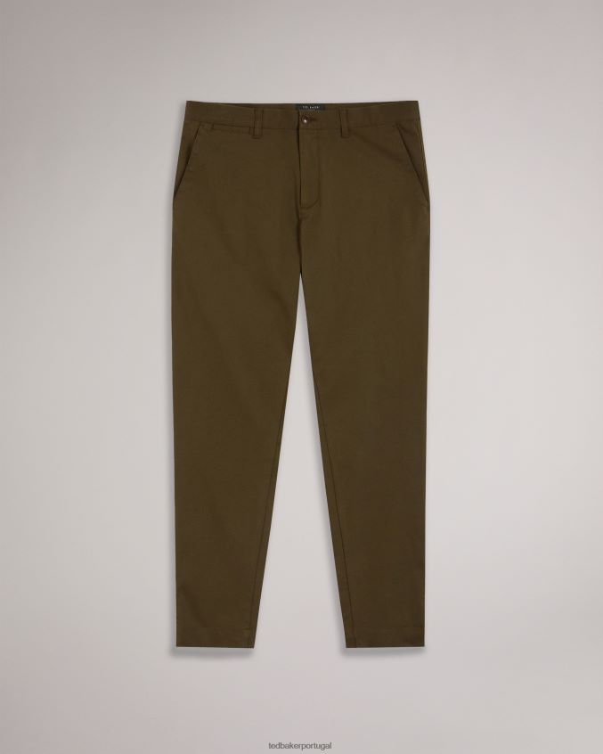 roupas Ted Baker calça chino genbee casual relaxada cáqui homens 8X6HDF1556