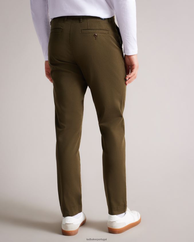 roupas Ted Baker calça chino genbee casual relaxada cáqui homens 8X6HDF1556