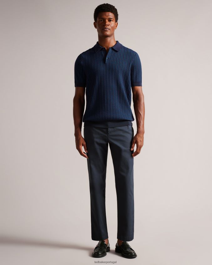 roupas Ted Baker calça chino genbee casual relaxada marinha homens 8X6HDF1331
