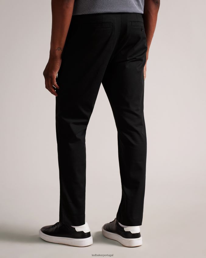 roupas Ted Baker calça chino genbee casual relaxada preto homens 8X6HDF1445