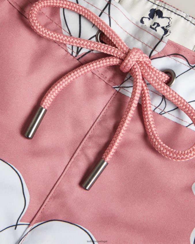 roupas Ted Baker bermuda de natação floral ampbell rosa médio homens 8X6HDF1425