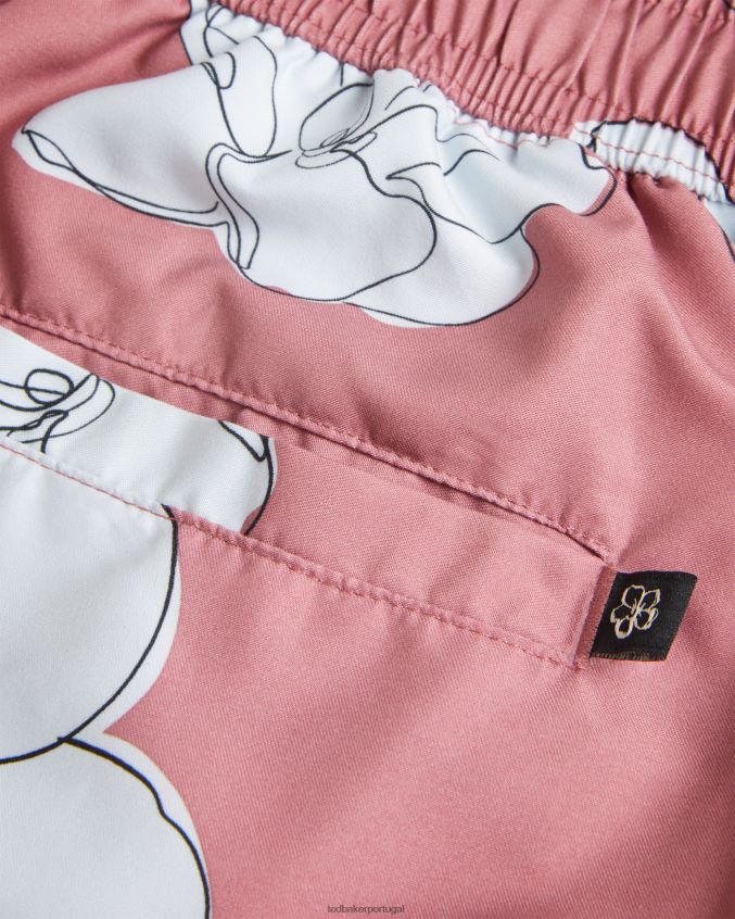 roupas Ted Baker bermuda de natação floral ampbell rosa médio homens 8X6HDF1425