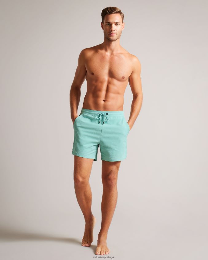 roupas Ted Baker colne shorts de banho com textura simples hortelã homens 8X6HDF1453