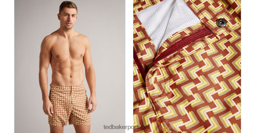 roupas Ted Baker short de banho harlley geo laranja escuro homens 8X6HDF1487