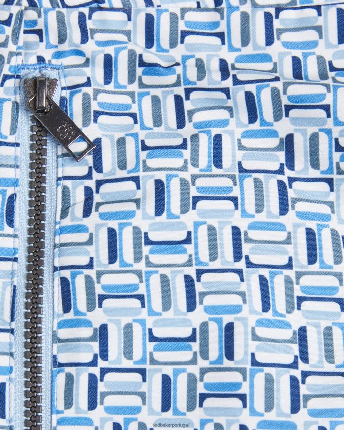 roupas Ted Baker short de natação geométrico crabbe azul homens 8X6HDF1418