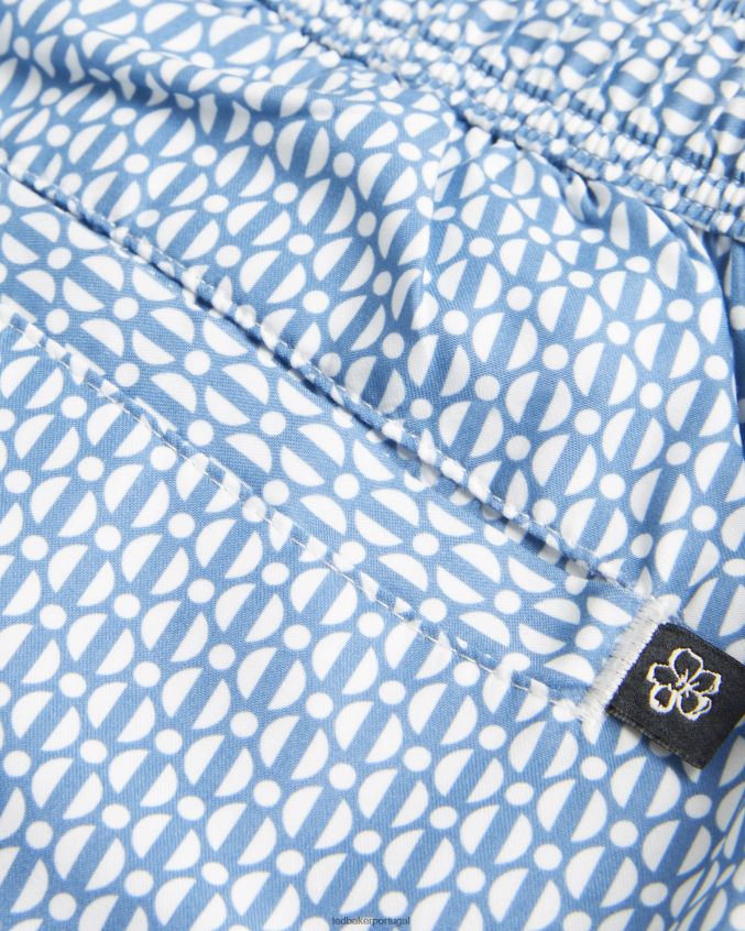 roupas Ted Baker short de natação geométrico popov azul escuro homens 8X6HDF1315