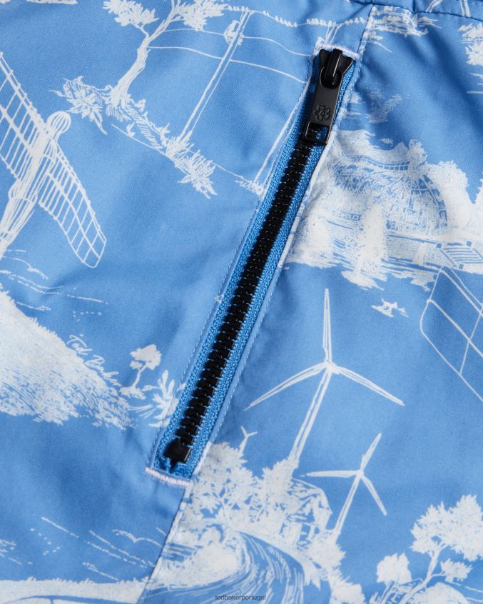 roupas Ted Baker shorts de banho estampados holoway azul homens 8X6HDF1665