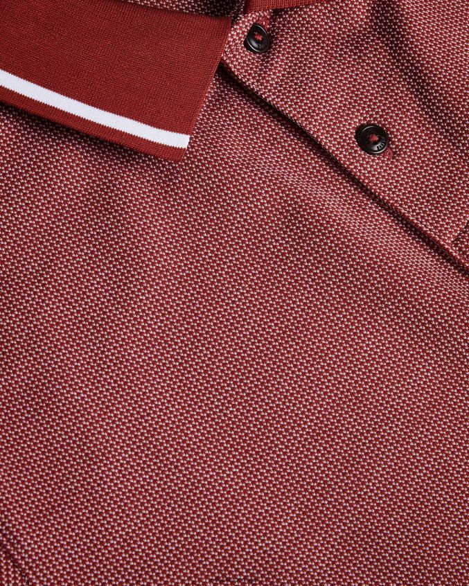roupas Ted Baker camisa pólo arts mini jacquard vermelho escuro homens 8X6HDF1620