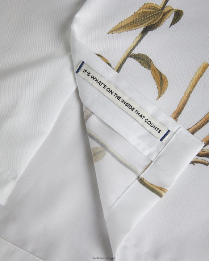 roupas Ted Baker Bedmon camisa manga curta com estampa botânica branco homens 8X6HDF1370