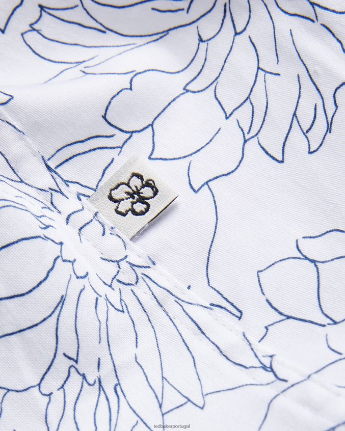 roupas Ted Baker Neale camisa manga longa com estampa floral branco homens 8X6HDF1603