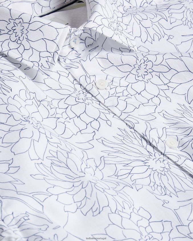 roupas Ted Baker Neale camisa manga longa com estampa floral branco homens 8X6HDF1603