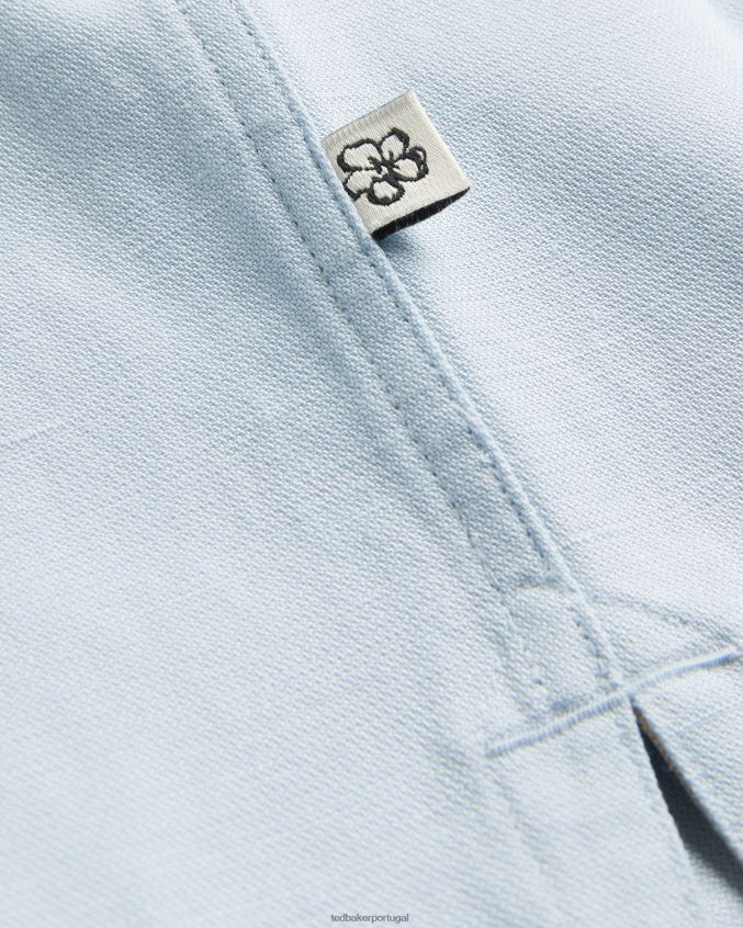 roupas Ted Baker Neele camisa manga curta com estampa floral azul claro homens 8X6HDF1478