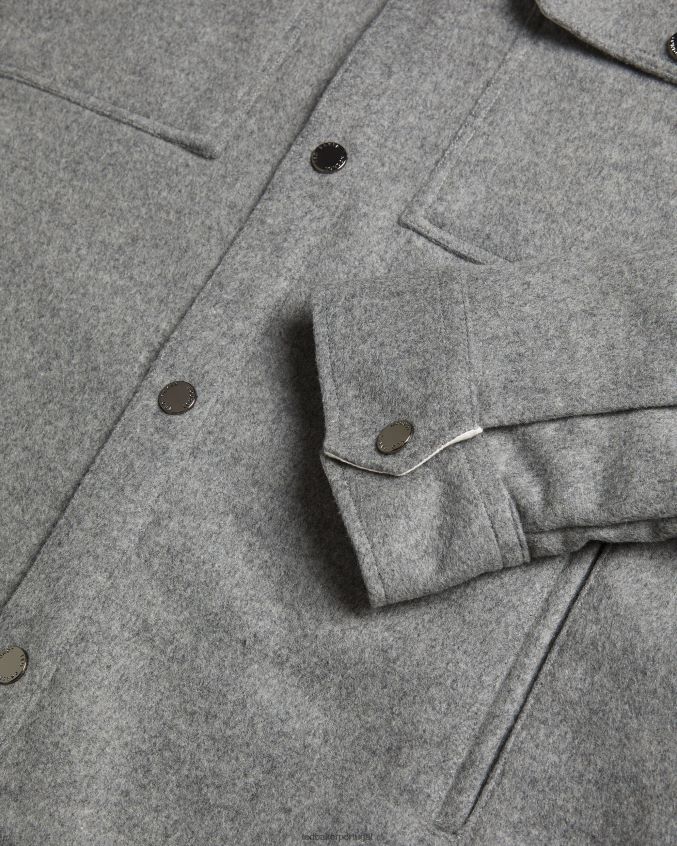 roupas Ted Baker anderby camiseta manga longa mistura de lã cinza homens 8X6HDF1249