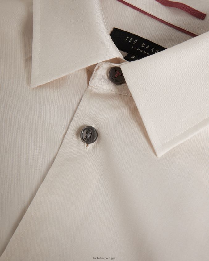 roupas Ted Baker camisa bushey manga longa com borda botânica natural homens 8X6HDF1391