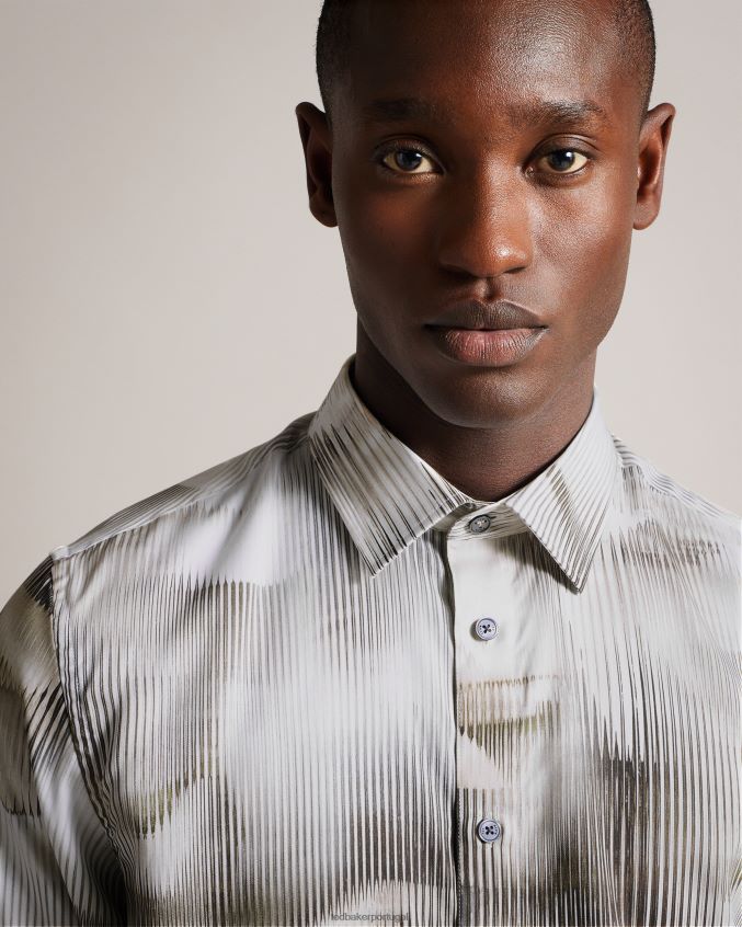 roupas Ted Baker camisa floral manga longa galmoy com falhas multicolorido homens 8X6HDF1303