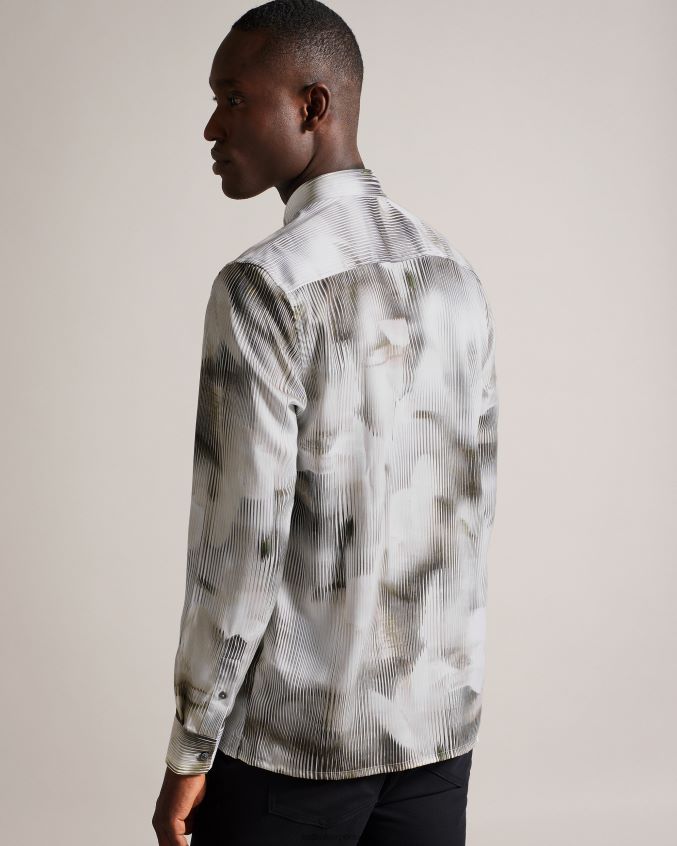 roupas Ted Baker camisa floral manga longa galmoy com falhas multicolorido homens 8X6HDF1303