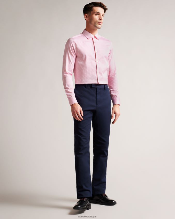 roupas Ted Baker camisa manga longa com estampa geométrica willet Rosa pálido homens 8X6HDF1220