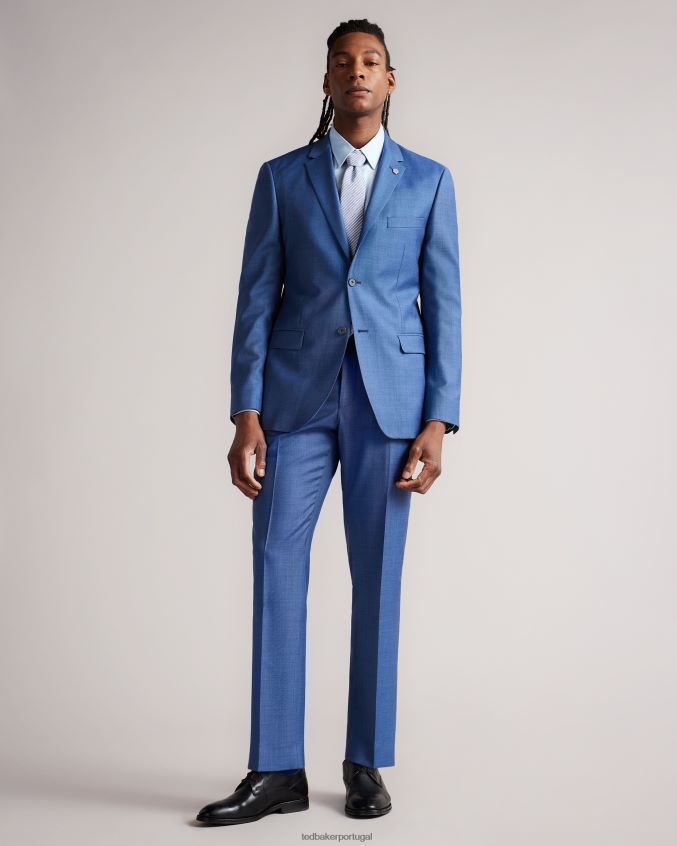 roupas Ted Baker camisa slim fit manga longa islass azul pálido homens 8X6HDF1456