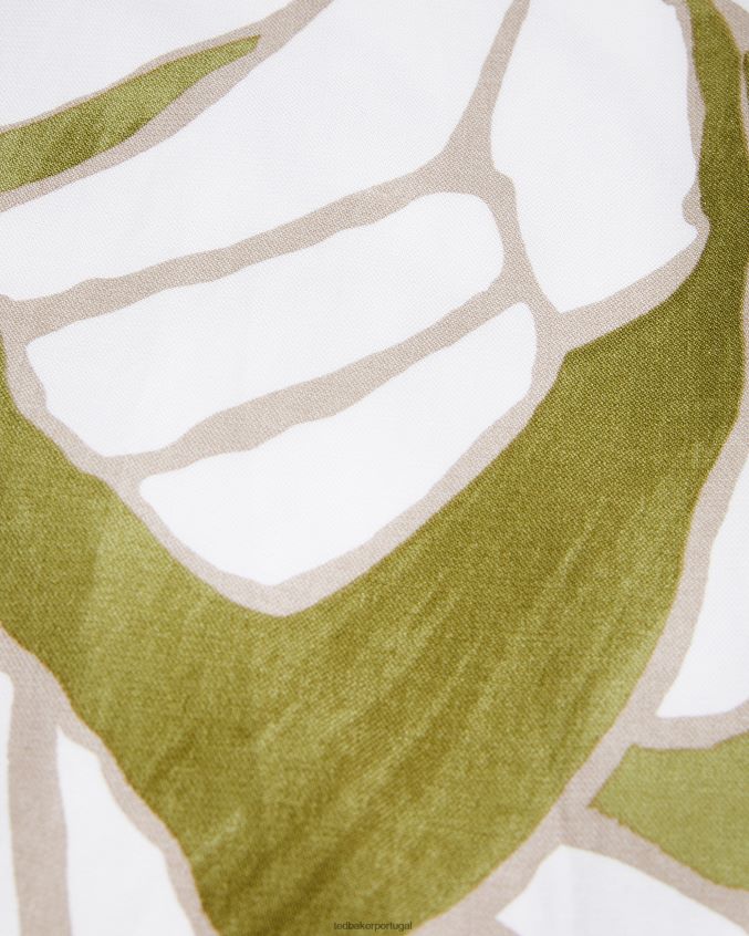 roupas Ted Baker errew camisa manga curta com estampa abstrata cru homens 8X6HDF1549