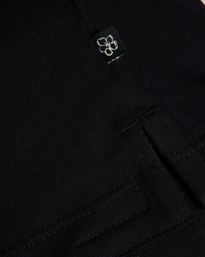 roupas Ted Baker camiseta de marca farow manga curta regular fit preto homens 8X6HDF1589