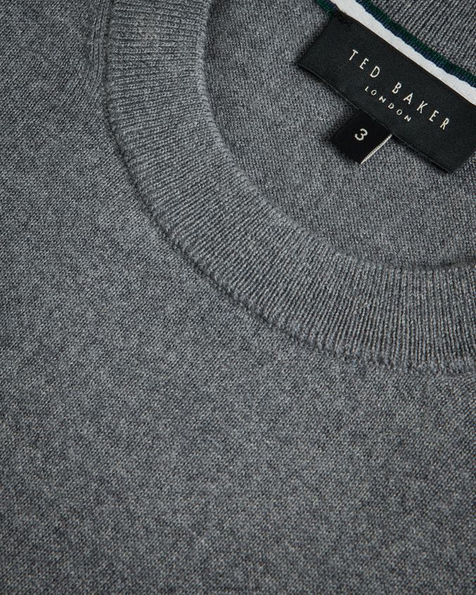 roupas Ted Baker camiseta de tricô manga curta senti carvão homens 8X6HDF1582