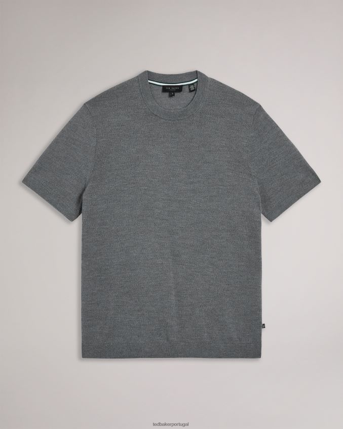 roupas Ted Baker camiseta de tricô manga curta senti carvão homens 8X6HDF1582