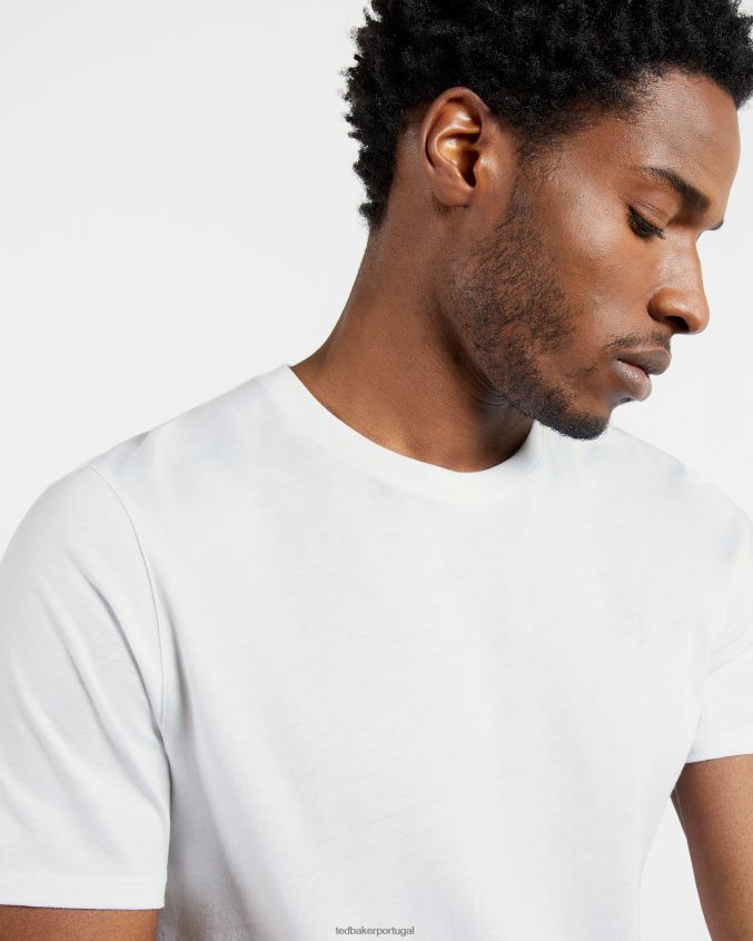 roupas Ted Baker camiseta funda ss regular fit branco homens 8X6HDF1623