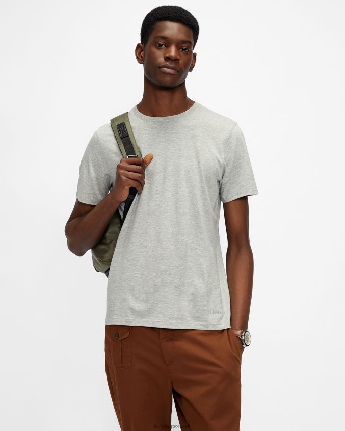 roupas Ted Baker camiseta funda ss regular fit marga cinza homens 8X6HDF1622