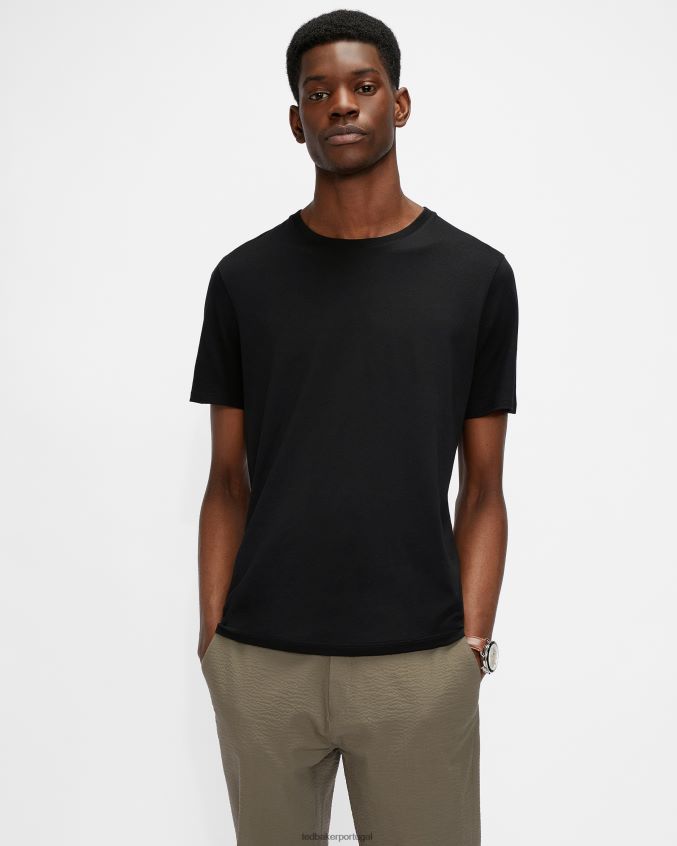 roupas Ted Baker camiseta funda ss regular fit preto homens 8X6HDF1592