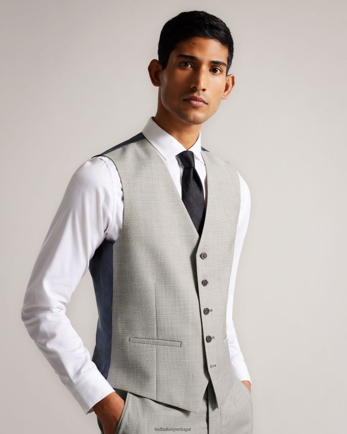 roupas Ted Baker colete cruzado de lã artimwr pedra homens 8X6HDF1557