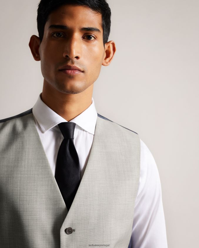 roupas Ted Baker colete cruzado de lã artimwr pedra homens 8X6HDF1557