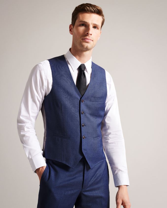 roupas Ted Baker colete de lã marinho upsalaw marinha homens 8X6HDF1619