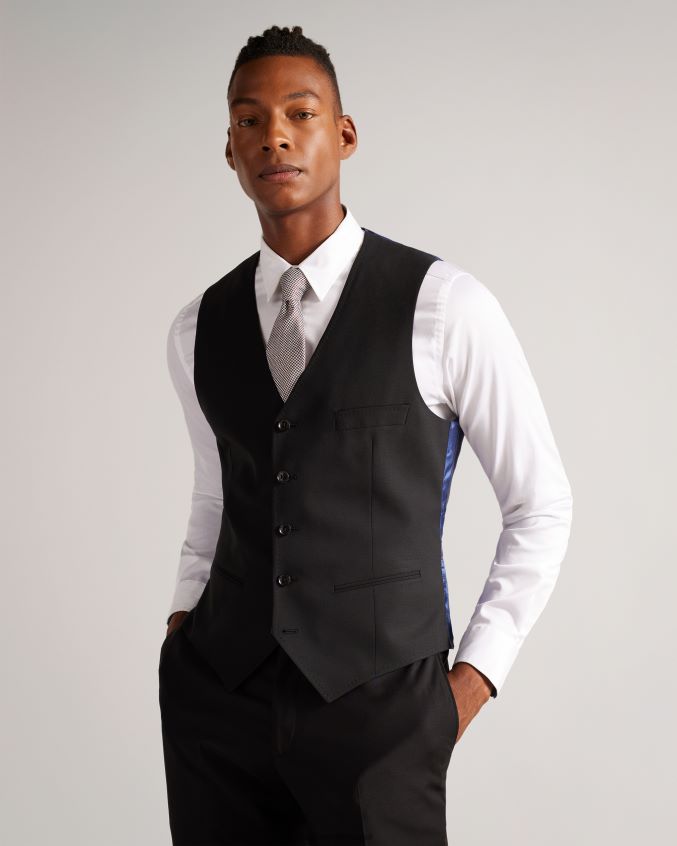 roupas Ted Baker colete jvwscbl core preto homens 8X6HDF1512