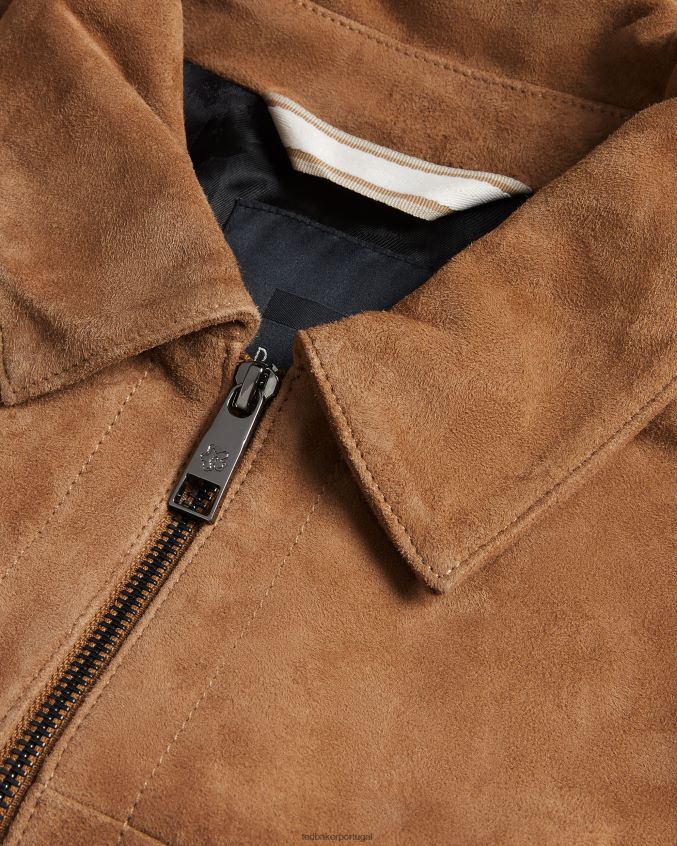 roupas Ted Baker Thierry camurça zip através do barraco camelo homens 8X6HDF1598