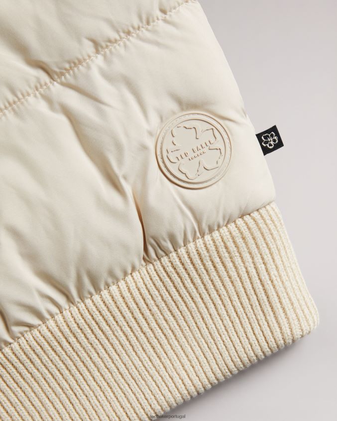 roupas Ted Baker esporos de manga comprida com zíper acolchoado na jaqueta natural homens 8X6HDF1282