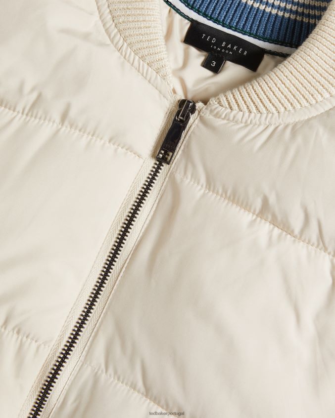 roupas Ted Baker esporos de manga comprida com zíper acolchoado na jaqueta natural homens 8X6HDF1282