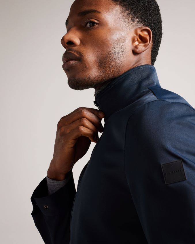 roupas Ted Baker jaqueta bomber de nylon arzona marinha homens 8X6HDF1366